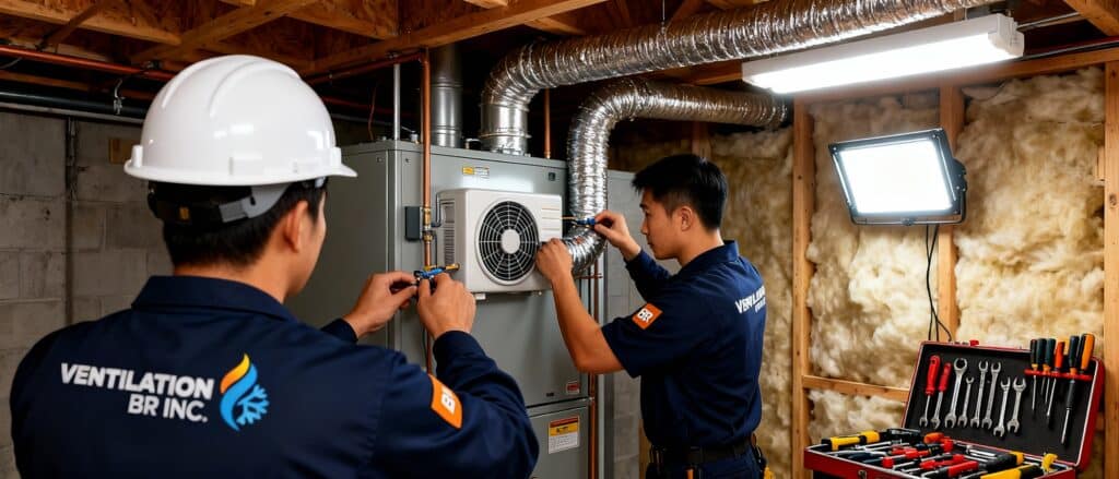 Technicien certifié RBQ installation thermopompe centrale résidentielle Prévost Laurentides