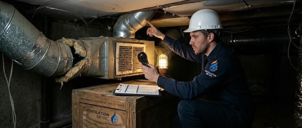 Conduit échangeur air mal isolé erreur installation ventilation certification Novoclimat