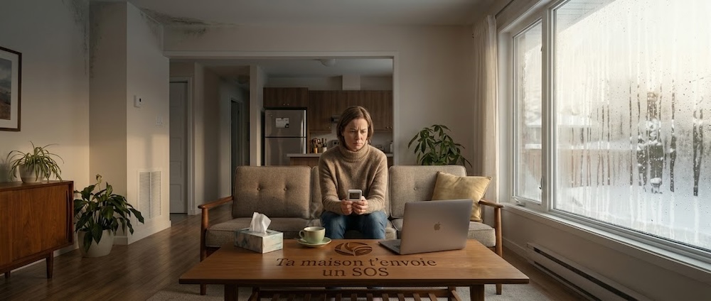 Condensation fenêtre maison québécoise hiver signe ventilation déficiente échangeur air